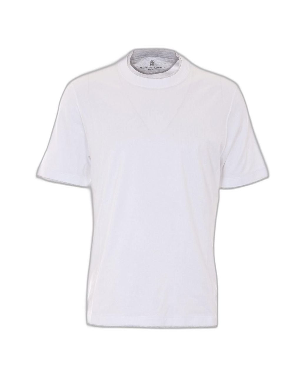 Brunello Cucinelli White Cotton T-Shirt for men