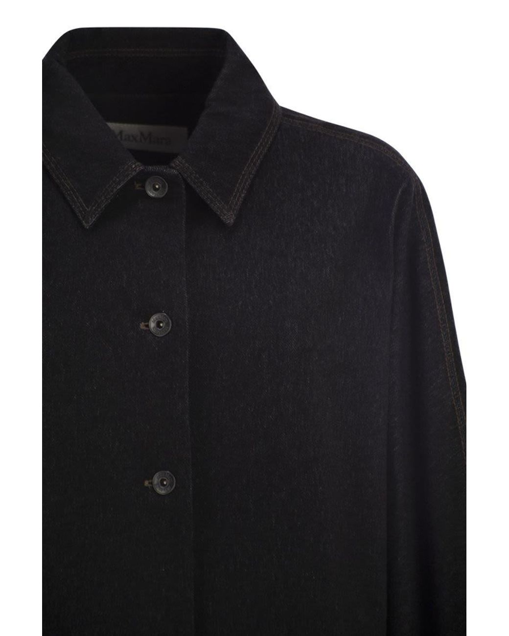Max Mara Pure Black Denim Print Jersey Jacket