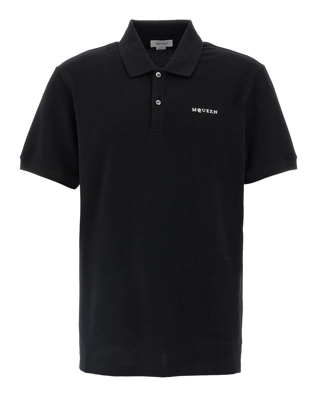 McQueen Black Logo Embroidery Polo Shirt for men