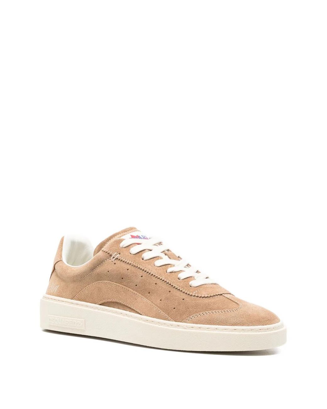 DSquared² Natural Calf Leather Goat Leather Rider Sneakers for men
