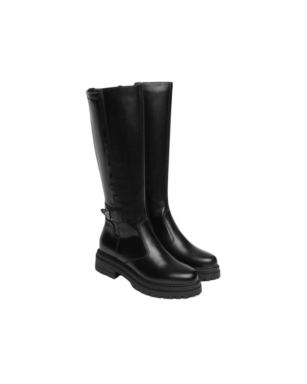 Nero Giardini Black Leather And Technical Fabric Boots