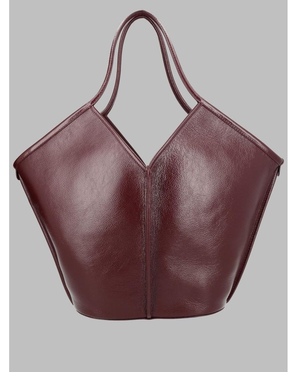 Hereu Purple Tote Bag Calella Distressed Leather Calf Hand