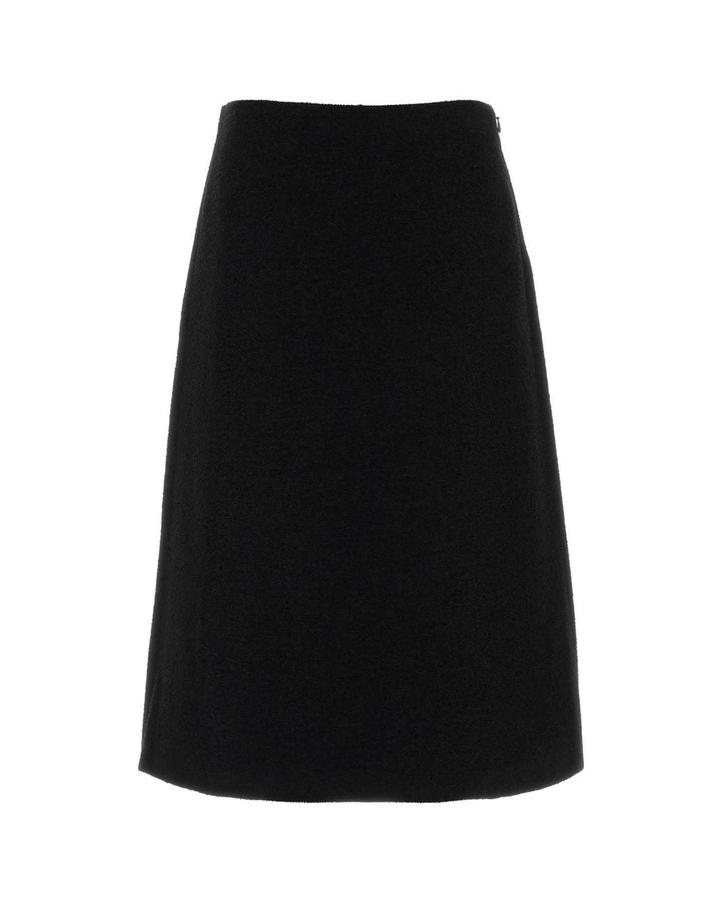 Fendi Black Fitted Wool-Blend Mini Skirt