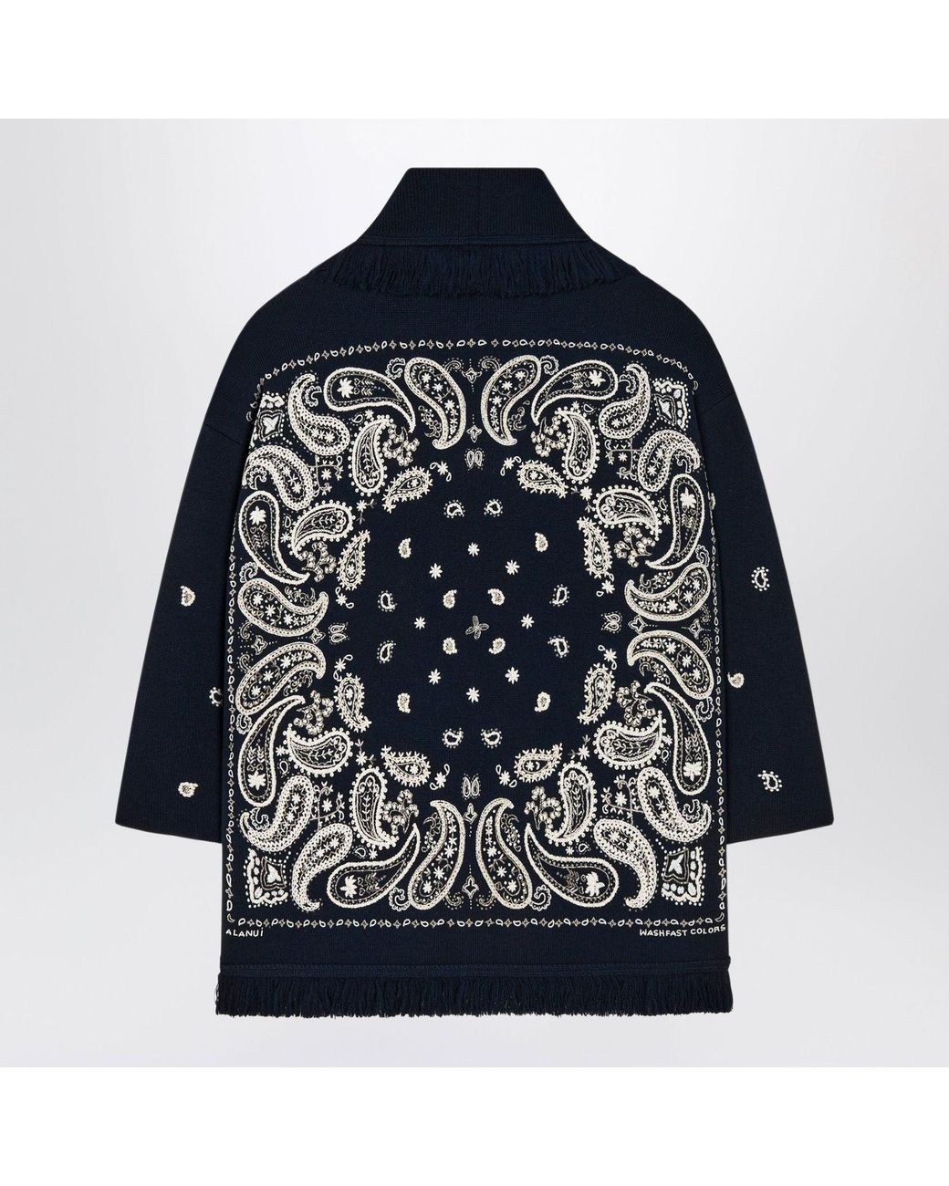 Alanui Blue Echoes Of The Bandana Wool Cardigan