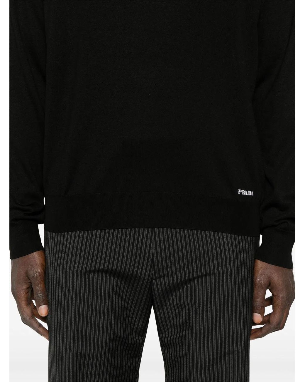 Prada Black Silk Sweater for men