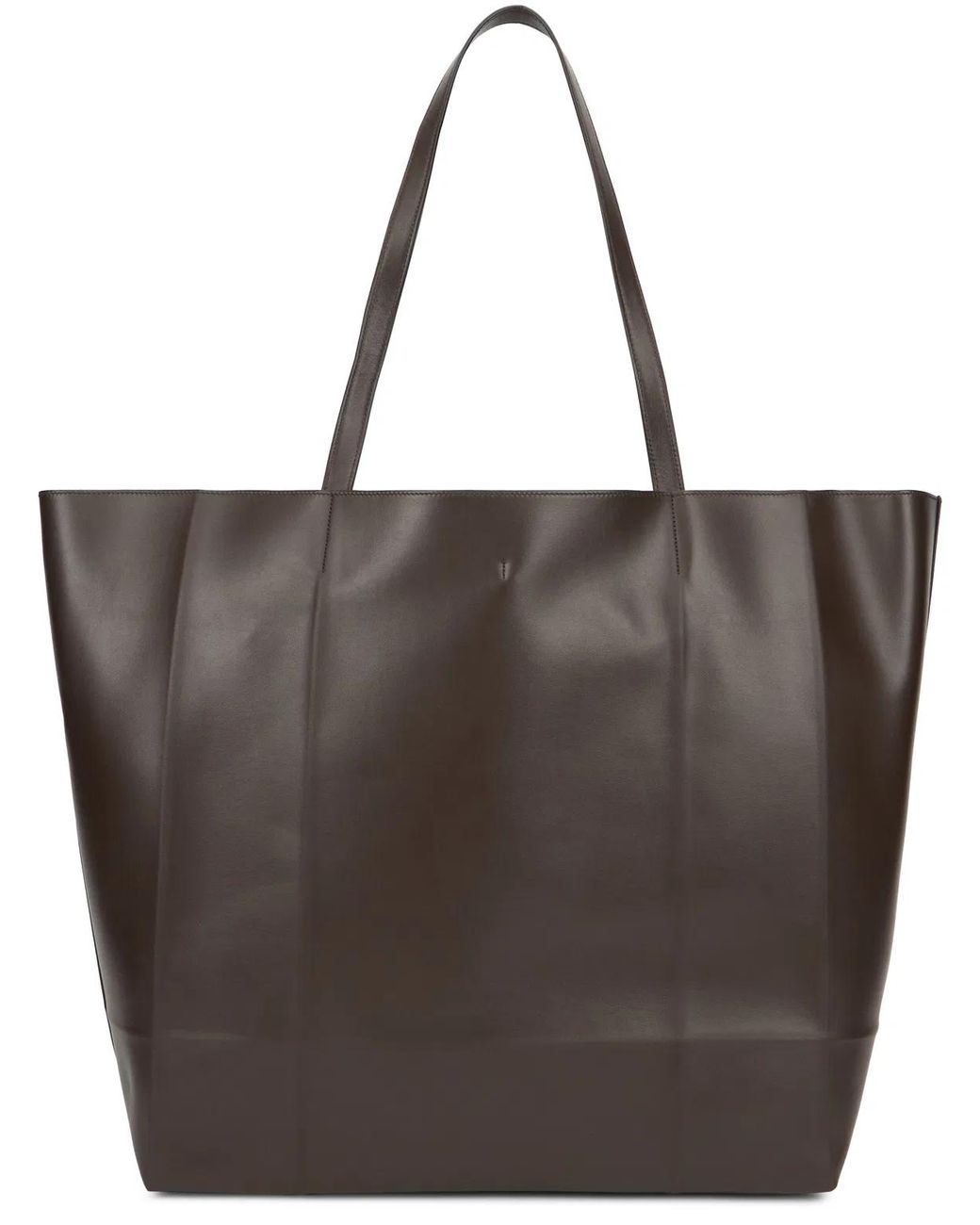 Totême Brown Leather Tote Bag Calfskin