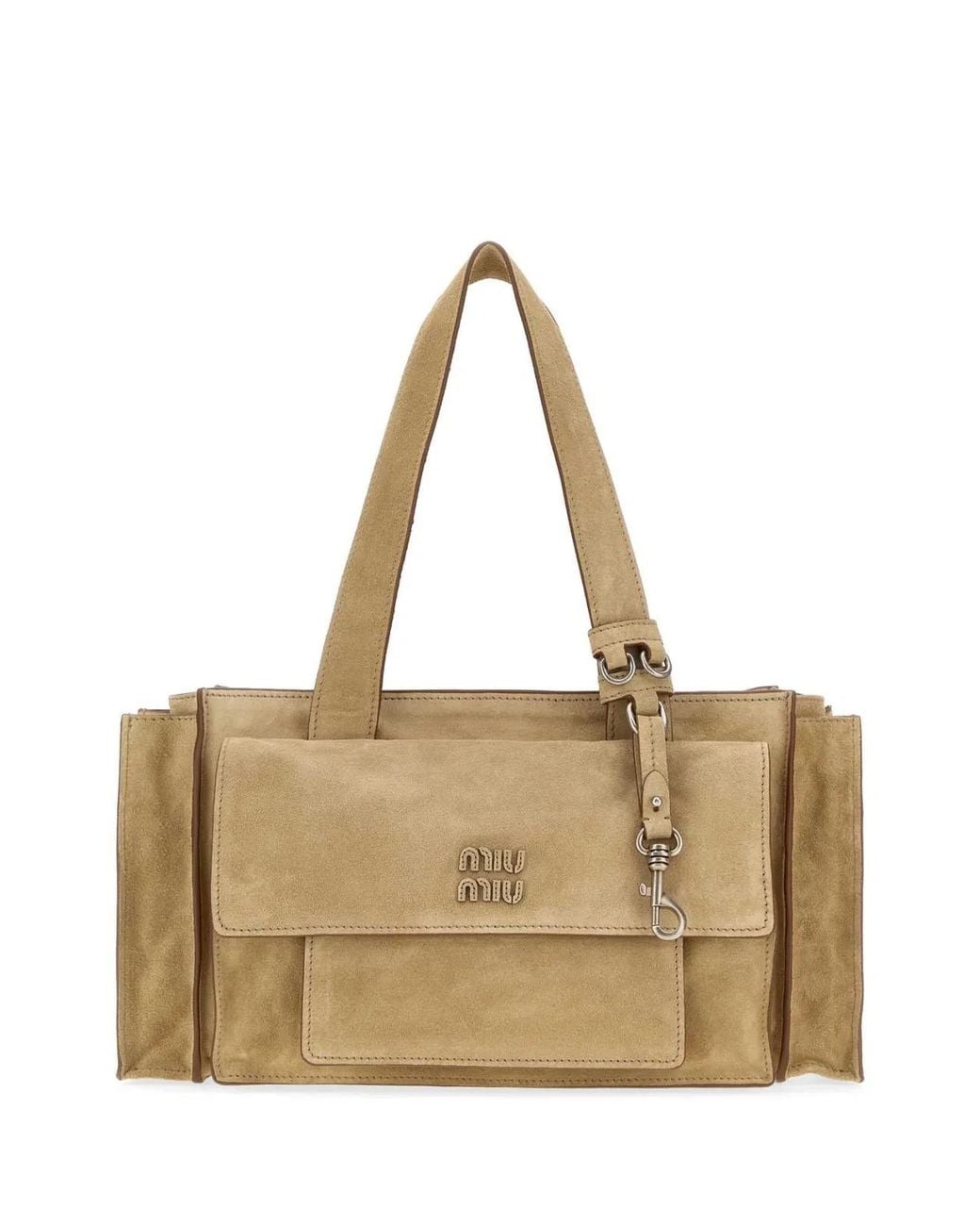Miu Miu Natural Shoulder Bag With Adjustable Strap