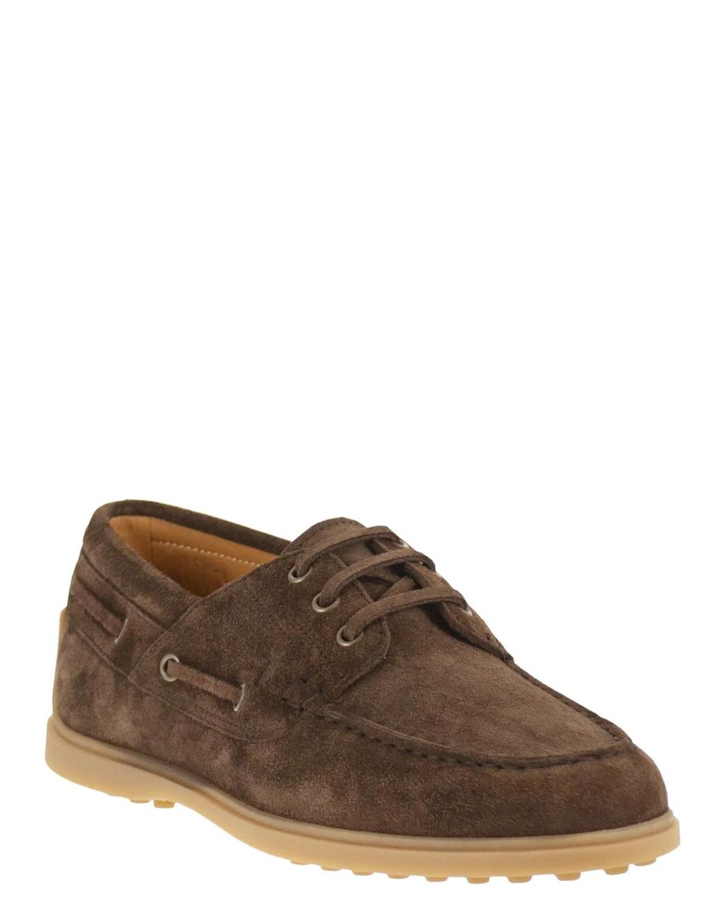 Tod's Brown Suede Boat Shoe for men