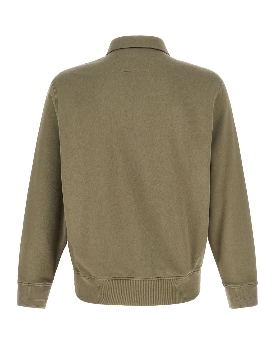 C P Company Green Cotton Fleece Sweatshirt for men
