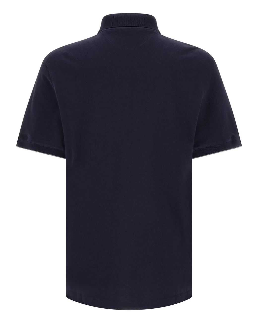 Brunello Cucinelli Blue Logo Piqué Polo Shirt for men