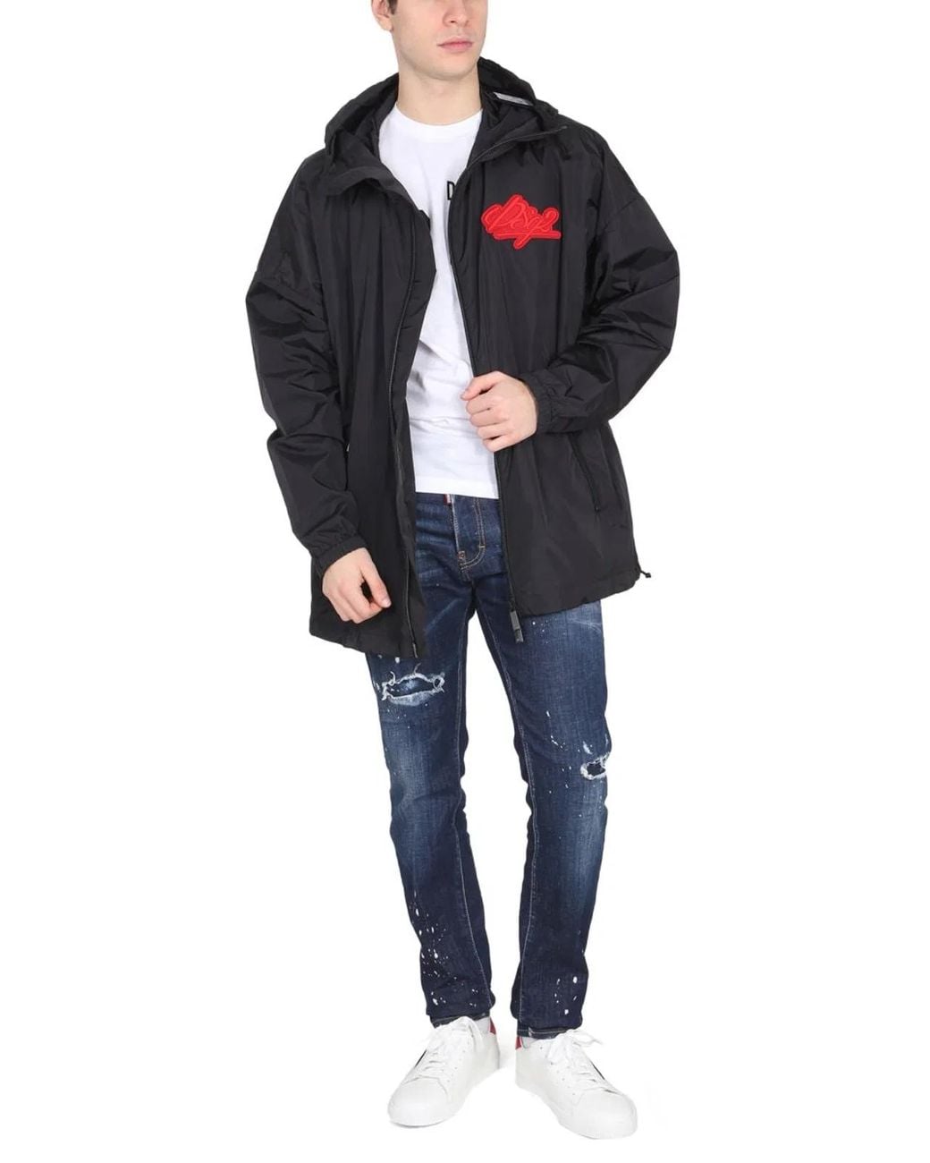 DSquared² Blue Relaxed Fit Hooded Jacket