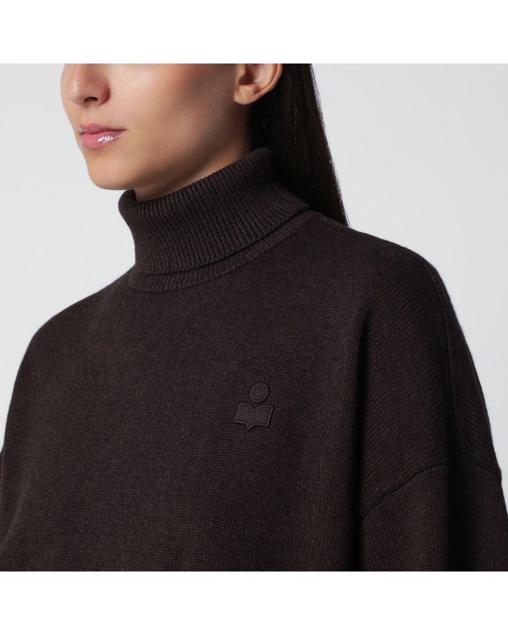 Isabel Marant Black Isabel Marant Etoile Nasha Chocolate Cottonwool Turtleneck