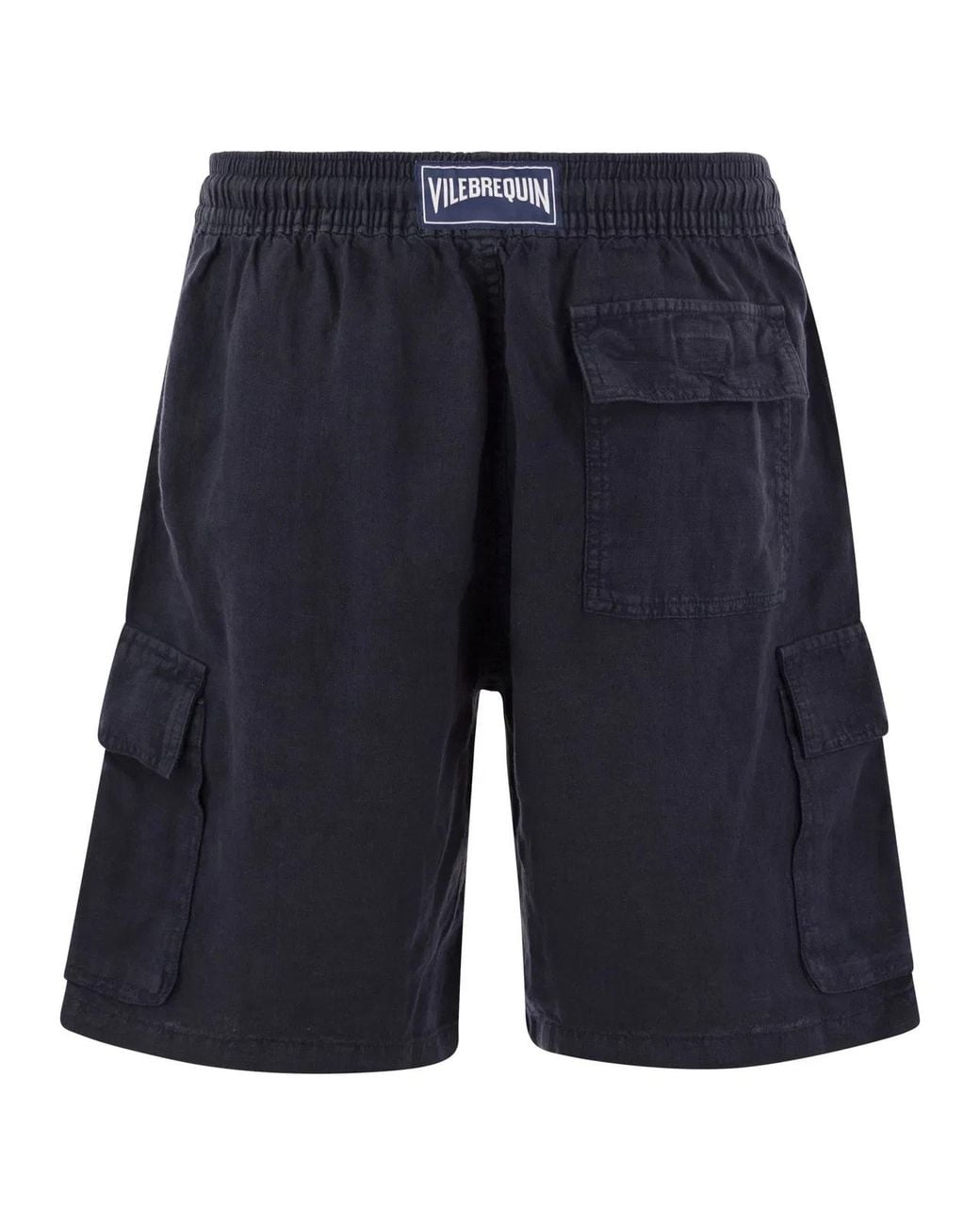 Vilebrequin Blue Linen Cargo Bermuda Shorts for men