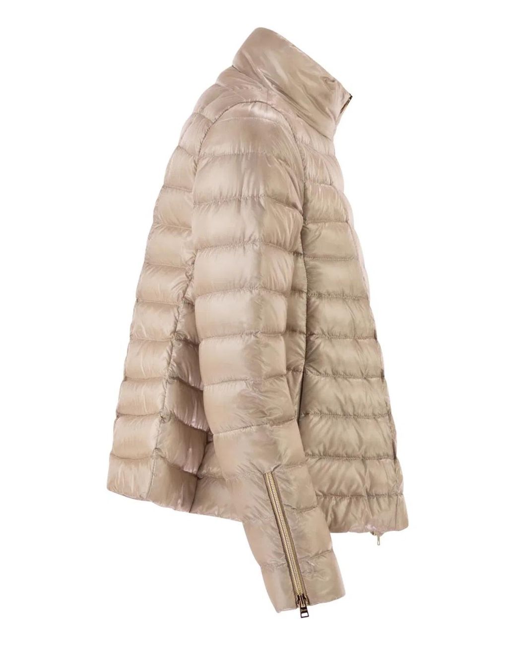 Herno Natural Ultra-Light Satin Down Jacket With Flared Back