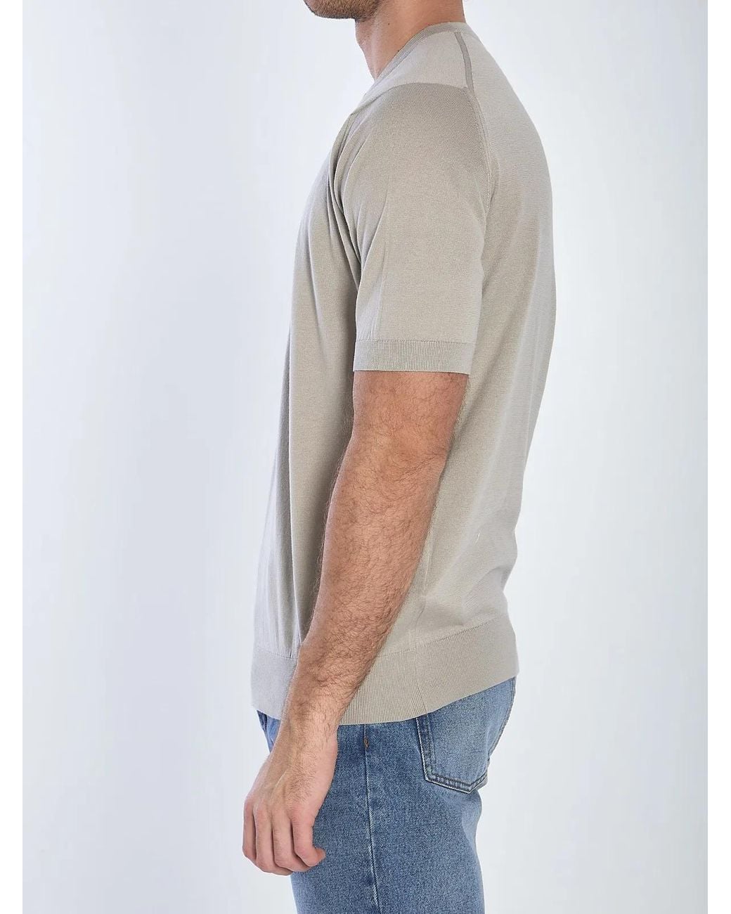 John Smedley Gray Kempton T-Shirt for men