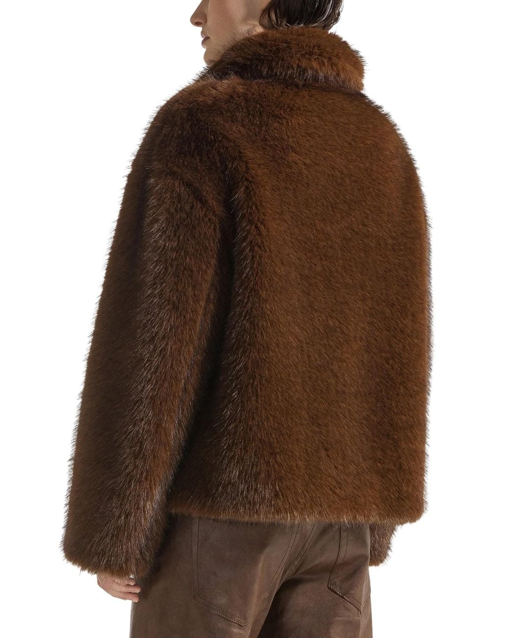 SEVENTY VENEZIA Brown Short Faux Fur Coat