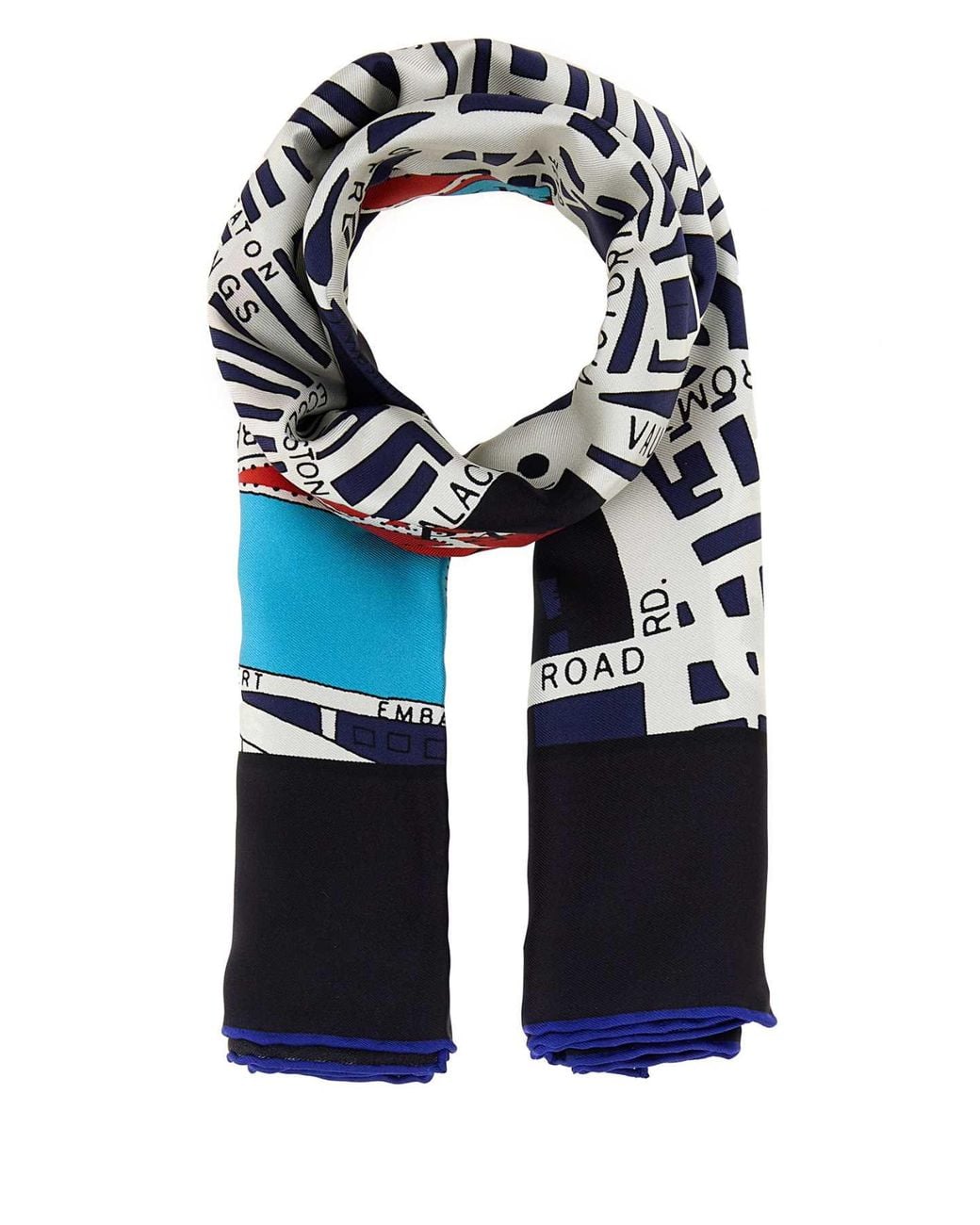 Burberry Blue Printed Twill Foulard