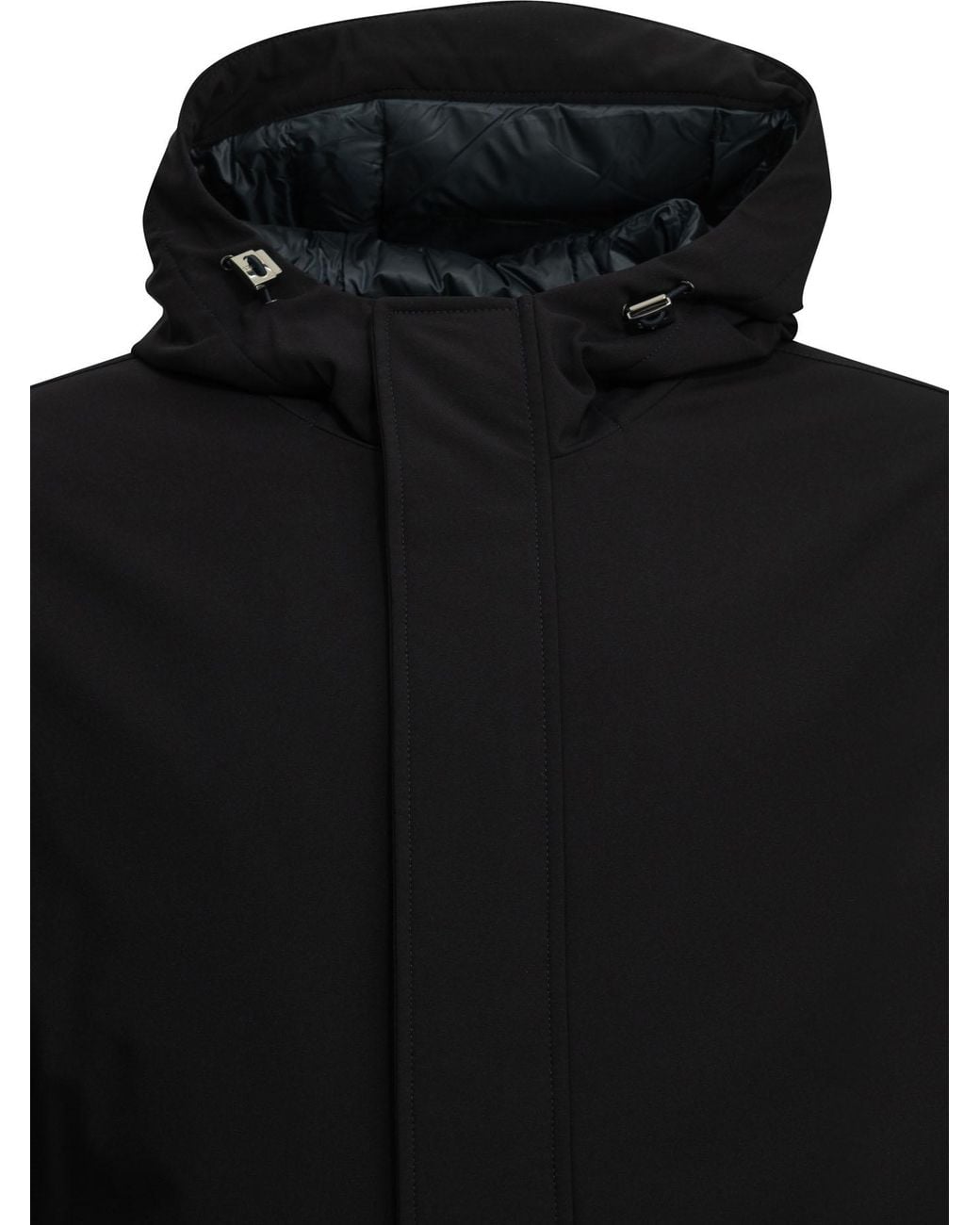 Herno Black Long Down Jacket for men