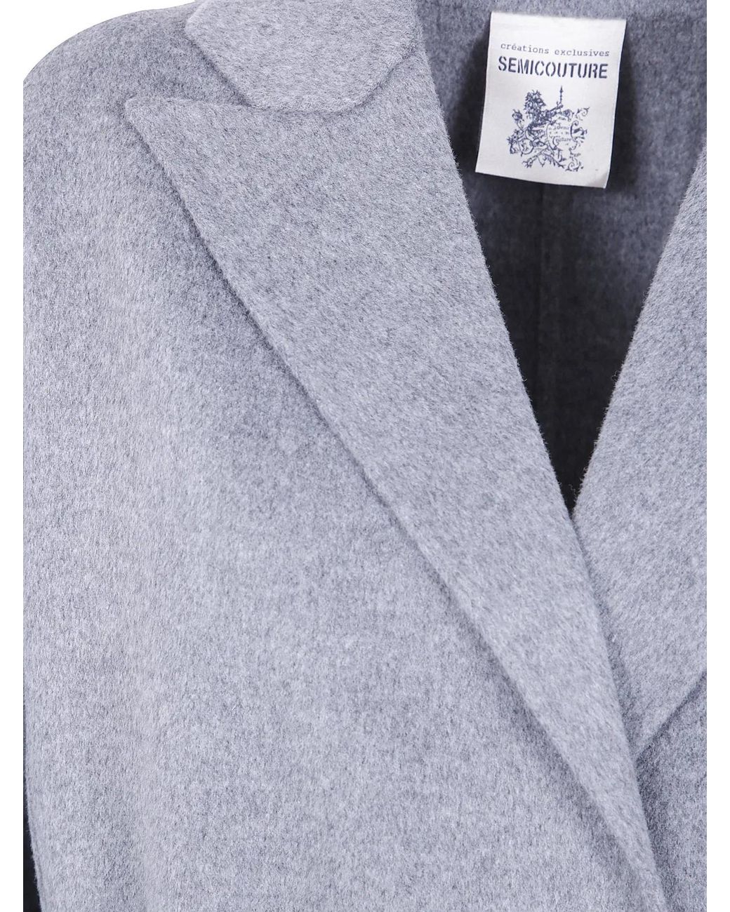 Semicouture Blue Double Wool Long Coat