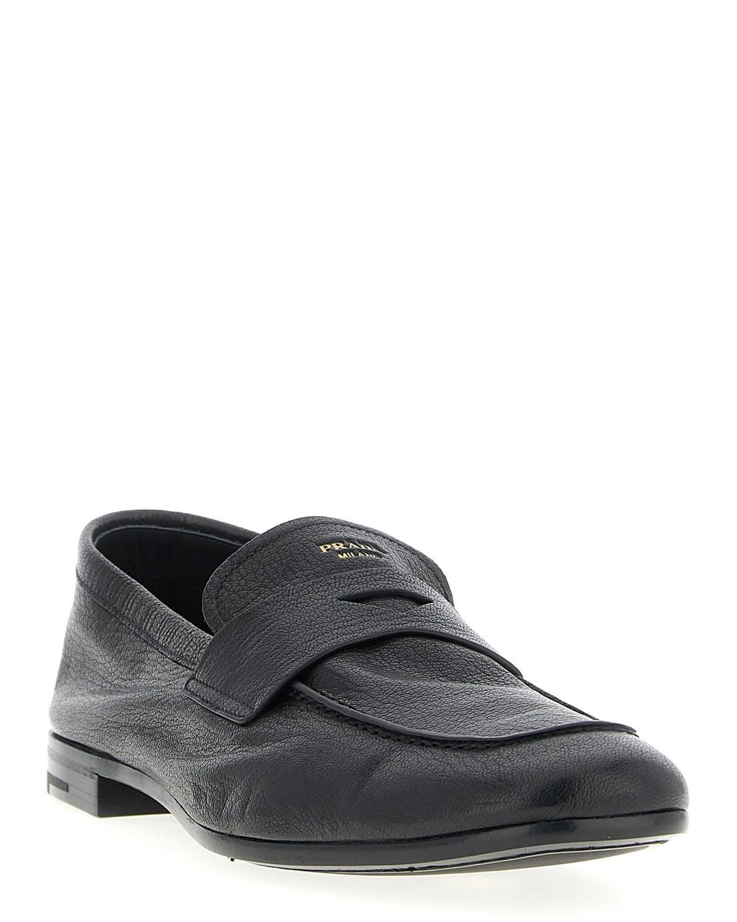 Prada Black Leather Loafers for men