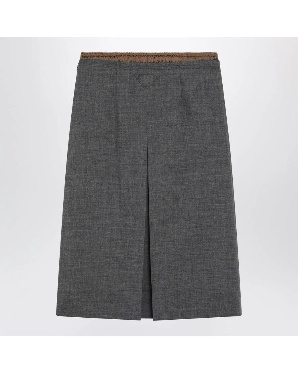 Prada Gray Slate Wool Skirt