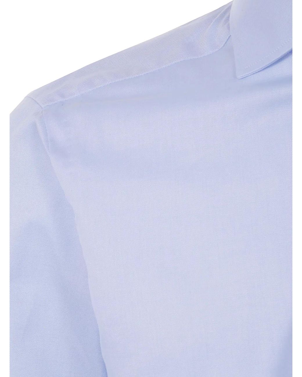 Barba Napoli Blue "Twill" Shirt for men
