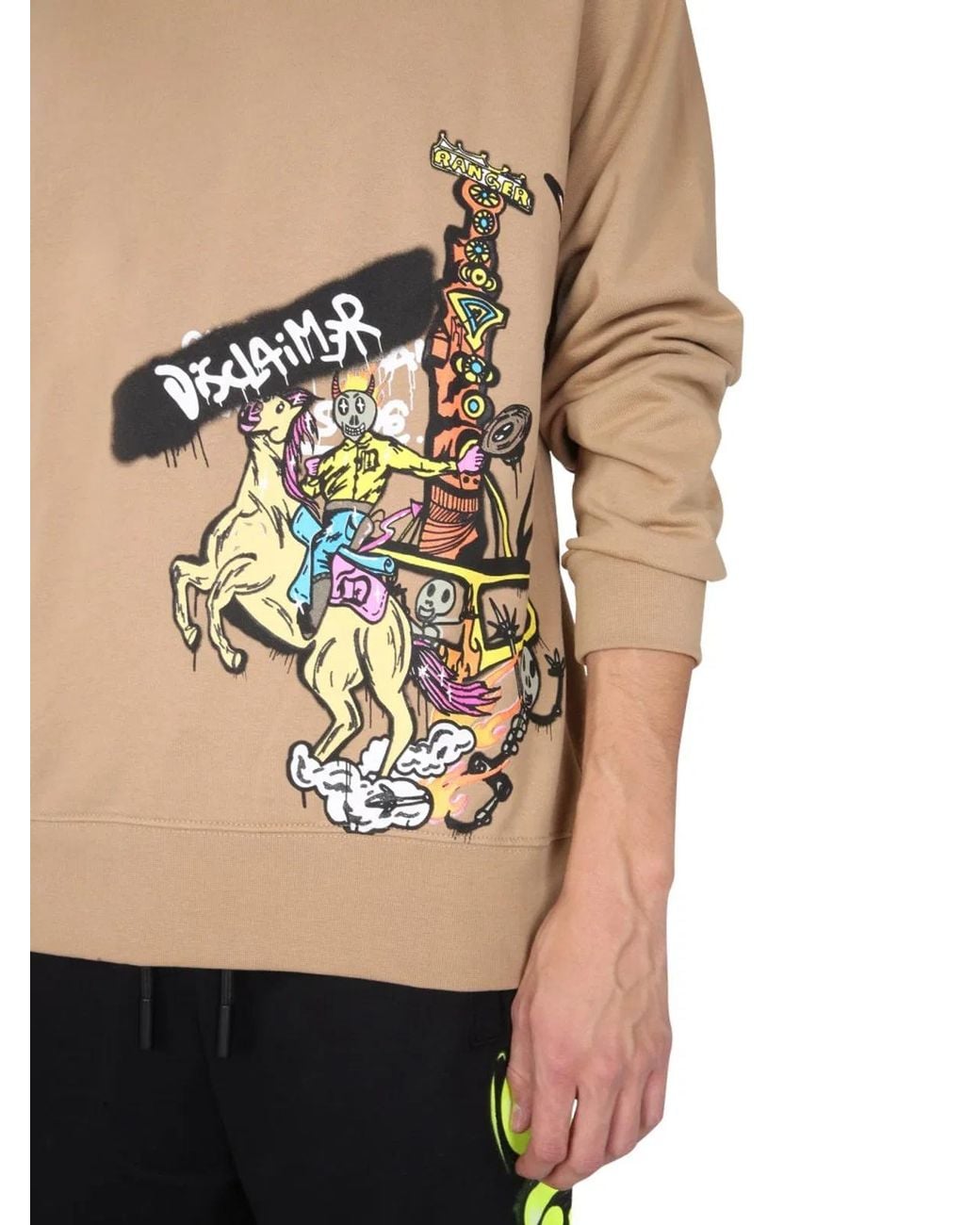 DISCLAIMER Black Crew Neck Sweatshirt for men