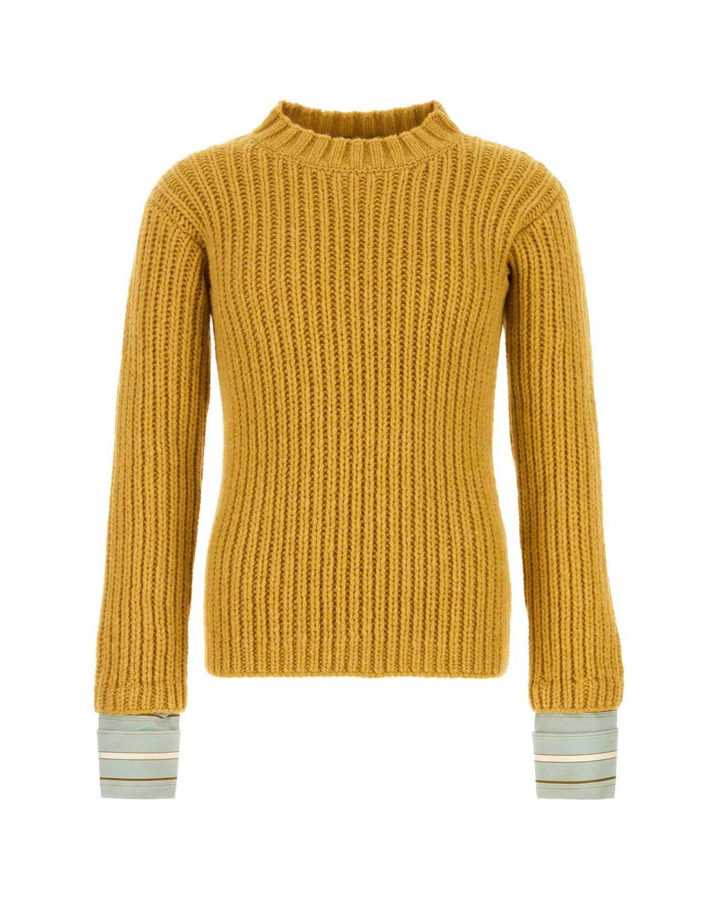 Prada Yellow Crew Neck Sweater for men