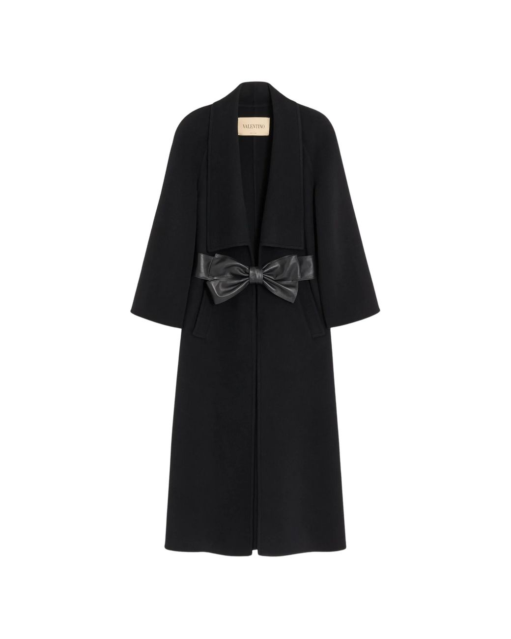 Valentino Black Bow-Belted Coat