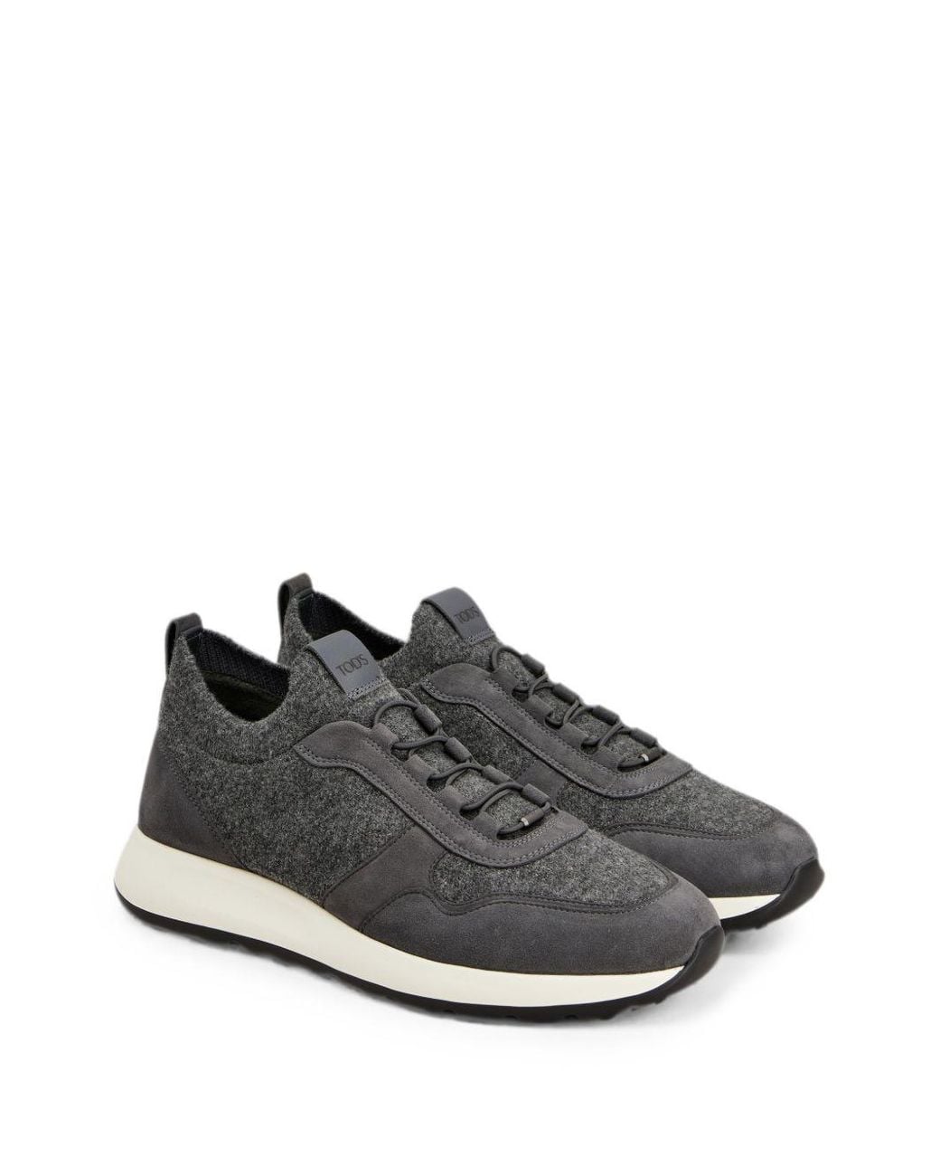 Tod's White Leather And Knit Sneakers for men