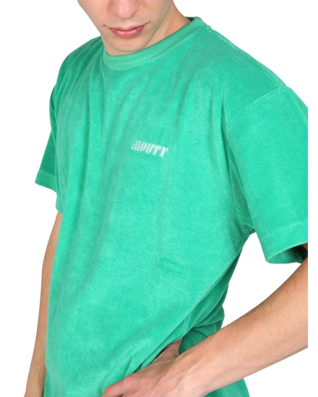 MOUTY Green Terry T-Shirt for men