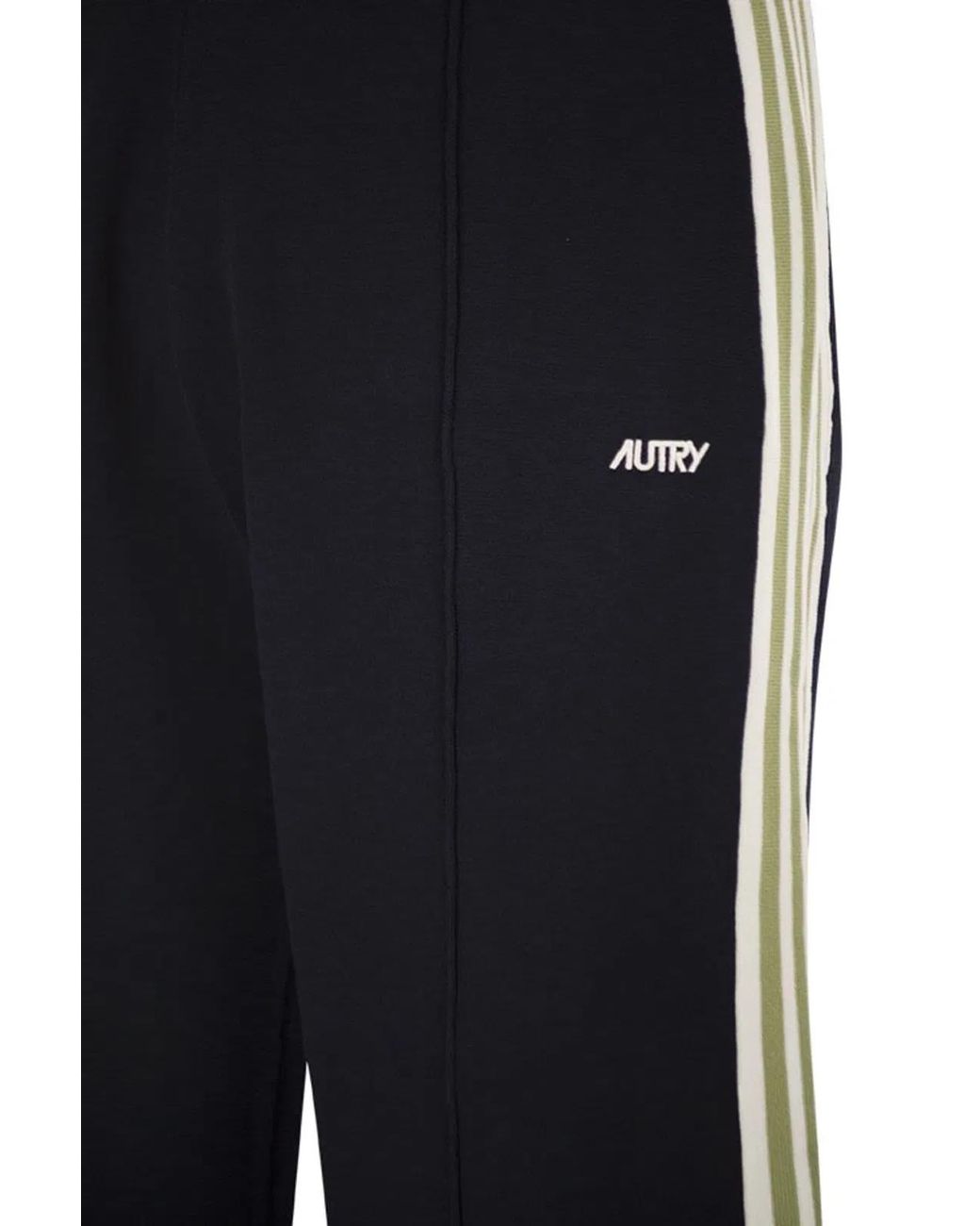 Autry Blue Viscose Track Trousers With Side Stripes for men