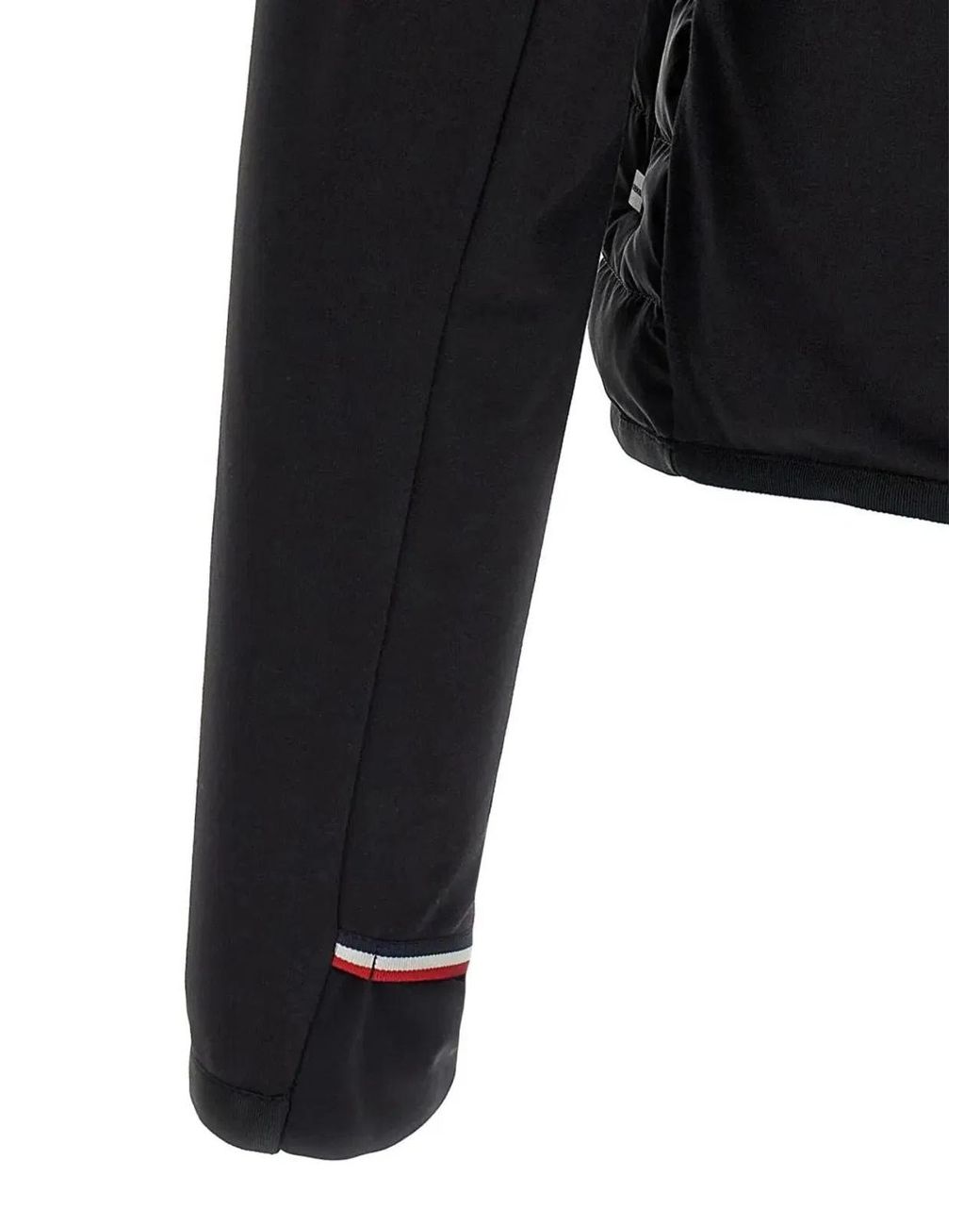 Moncler Black Cardigan With Padded Front Panel