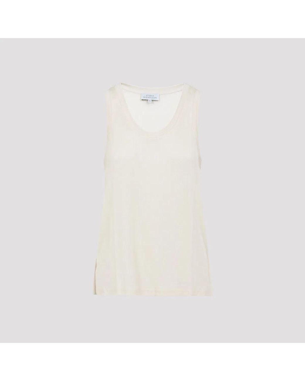 Studio Nicholson White Votan Scoop Neck Vest