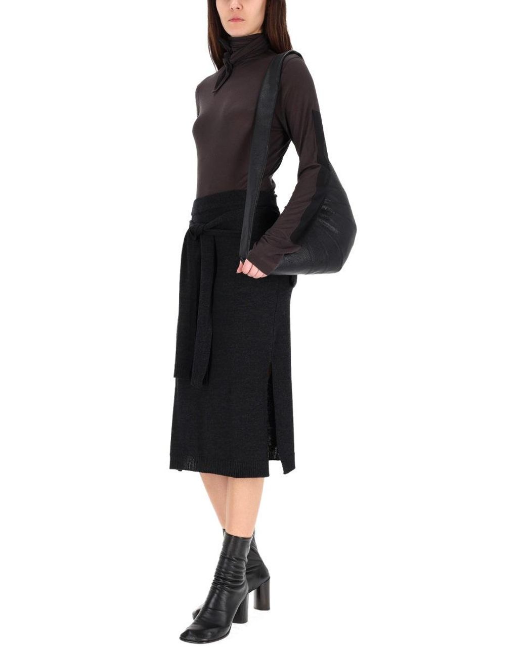 Lemaire Black Top With Scarf And Patches