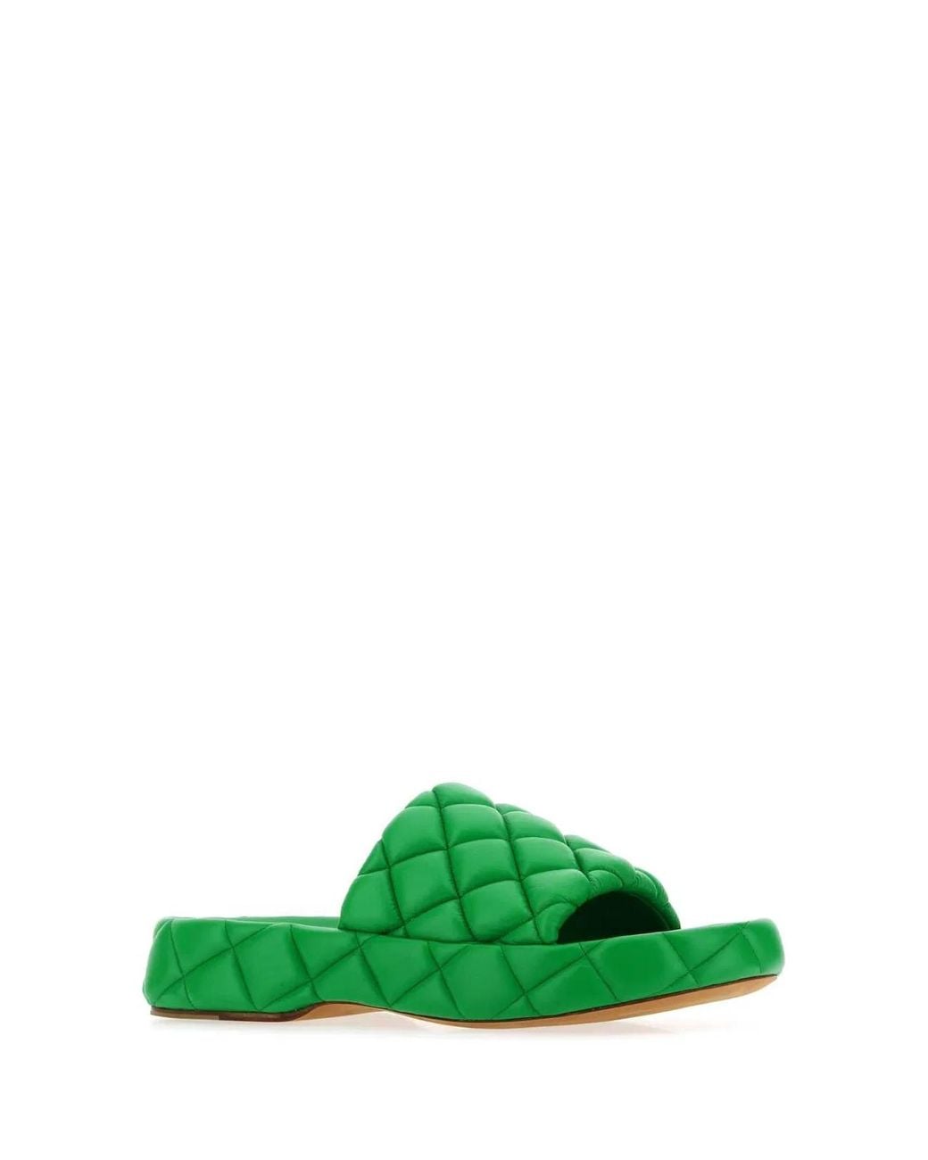 Bottega Veneta Green Grass Leather Padded Sandals
