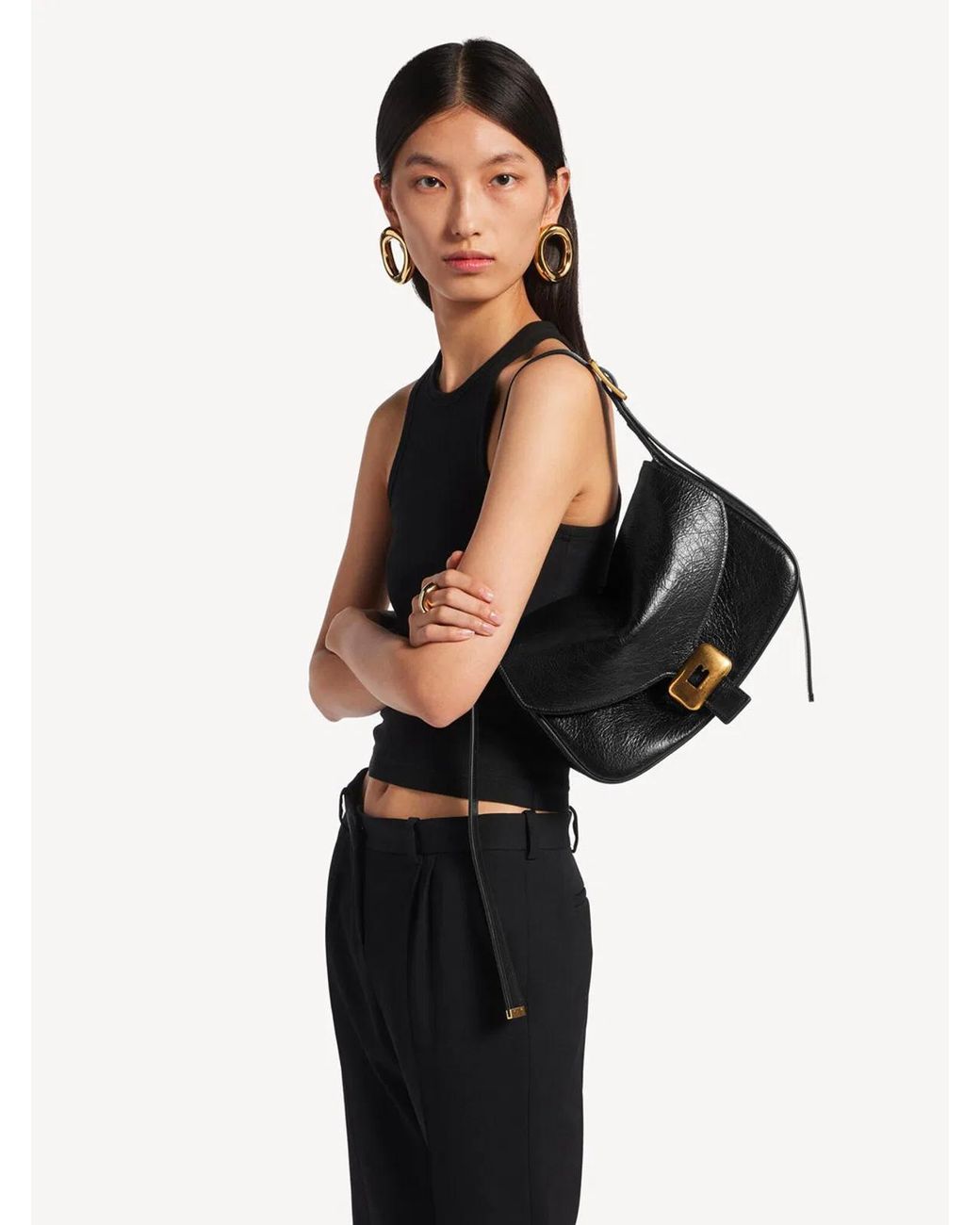 Balenciaga Black Clicca Shoulder Bag Medium