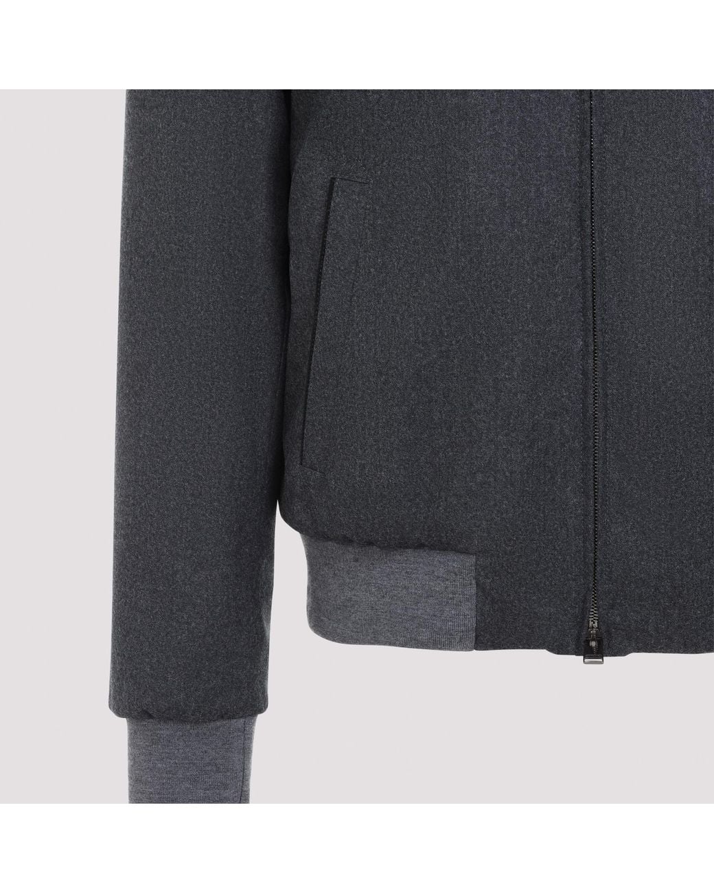 Canali Gray Bomber Jacket for men