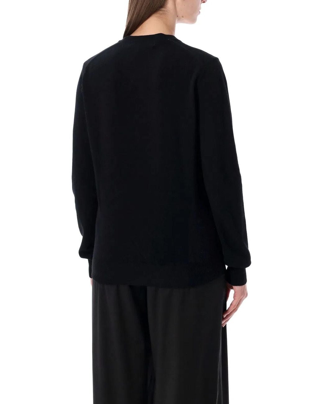 COMME DES GARÇONS PLAY Black Wool Cardigan With Crystal Heart for men