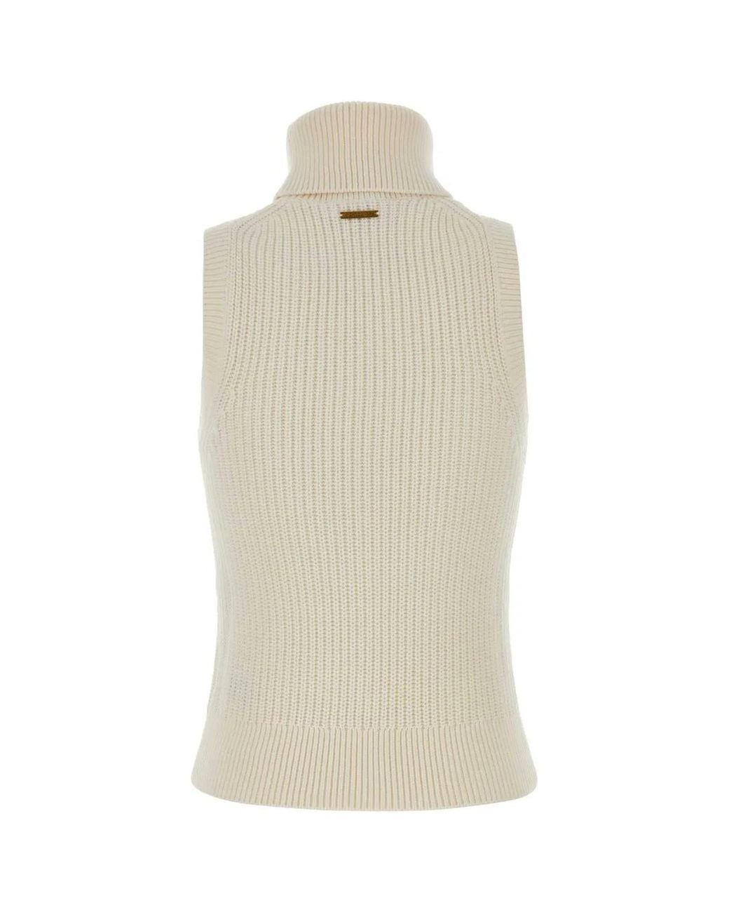 MICHAEL Michael Kors Natural Michael By Michael Kors Cotton Slvless Turtle Nk