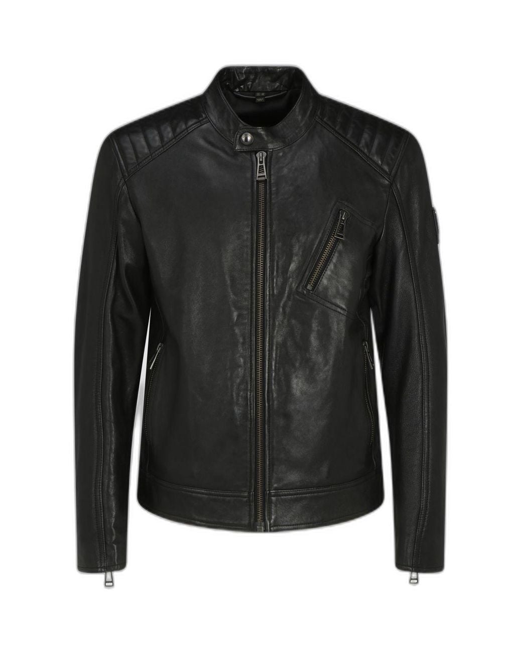 Belstaff Black Lambskin V Racer Jacket for men