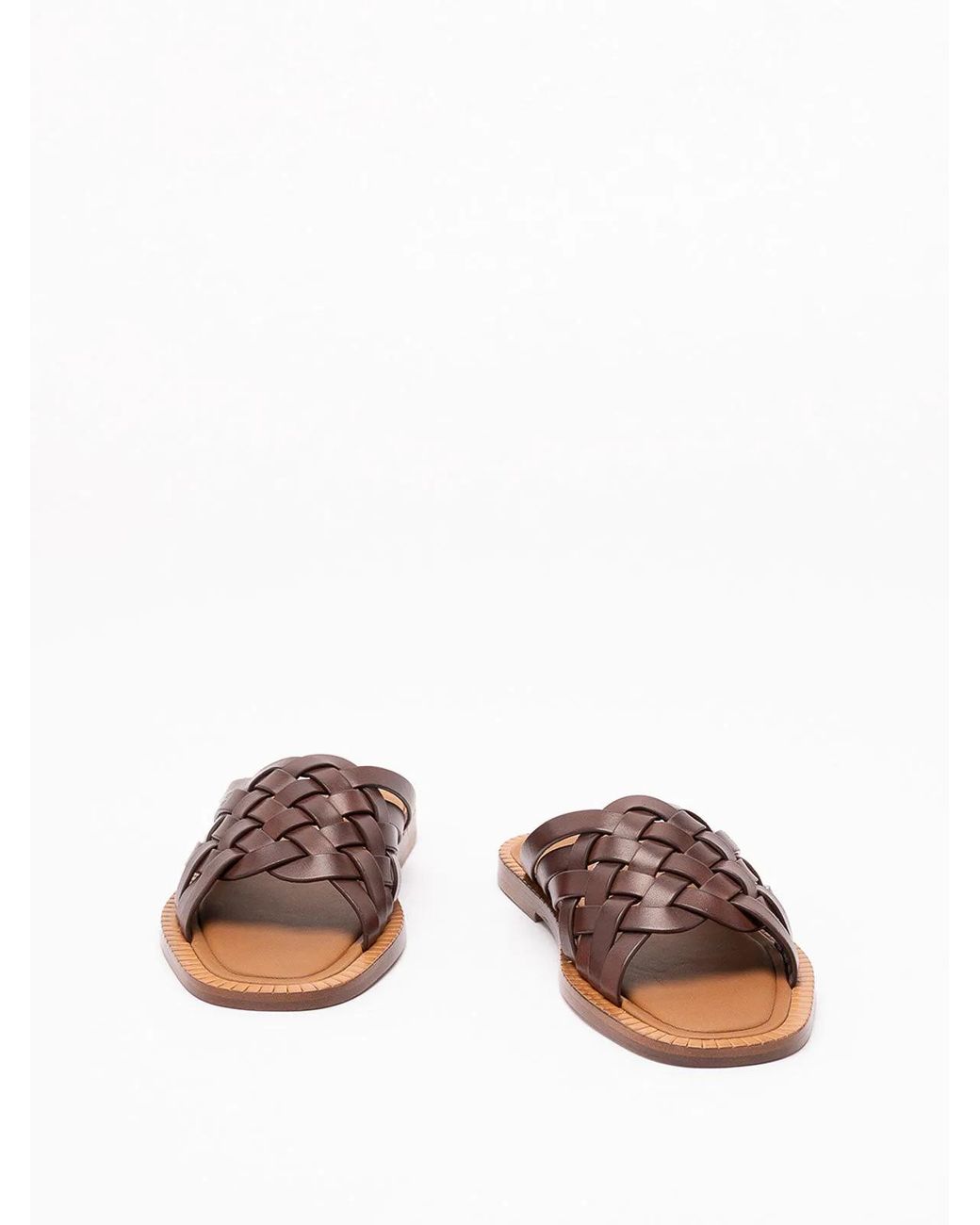 Miu Miu Brown Wwoven Leather Sandals