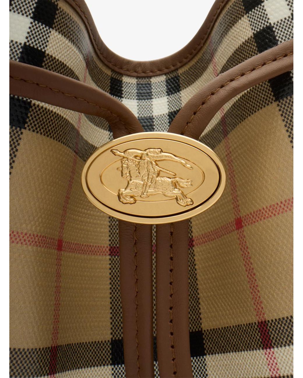 Burberry Brown Small Check Bucket Bag