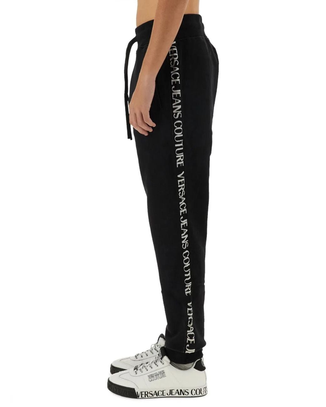 Versace Jeans Couture Black Jogging Pants With Logo for men