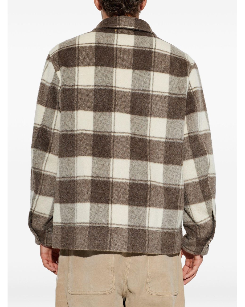 Golden Goose Deluxe Brand Brown Check-Pattern Mohair-Blend Jacket for men