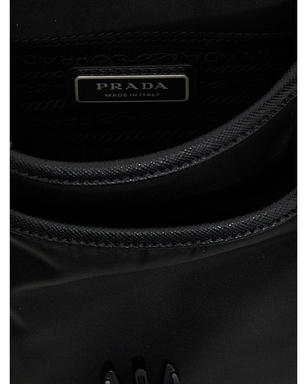 Prada Black Re-Nylon Logo Crossbody Bag