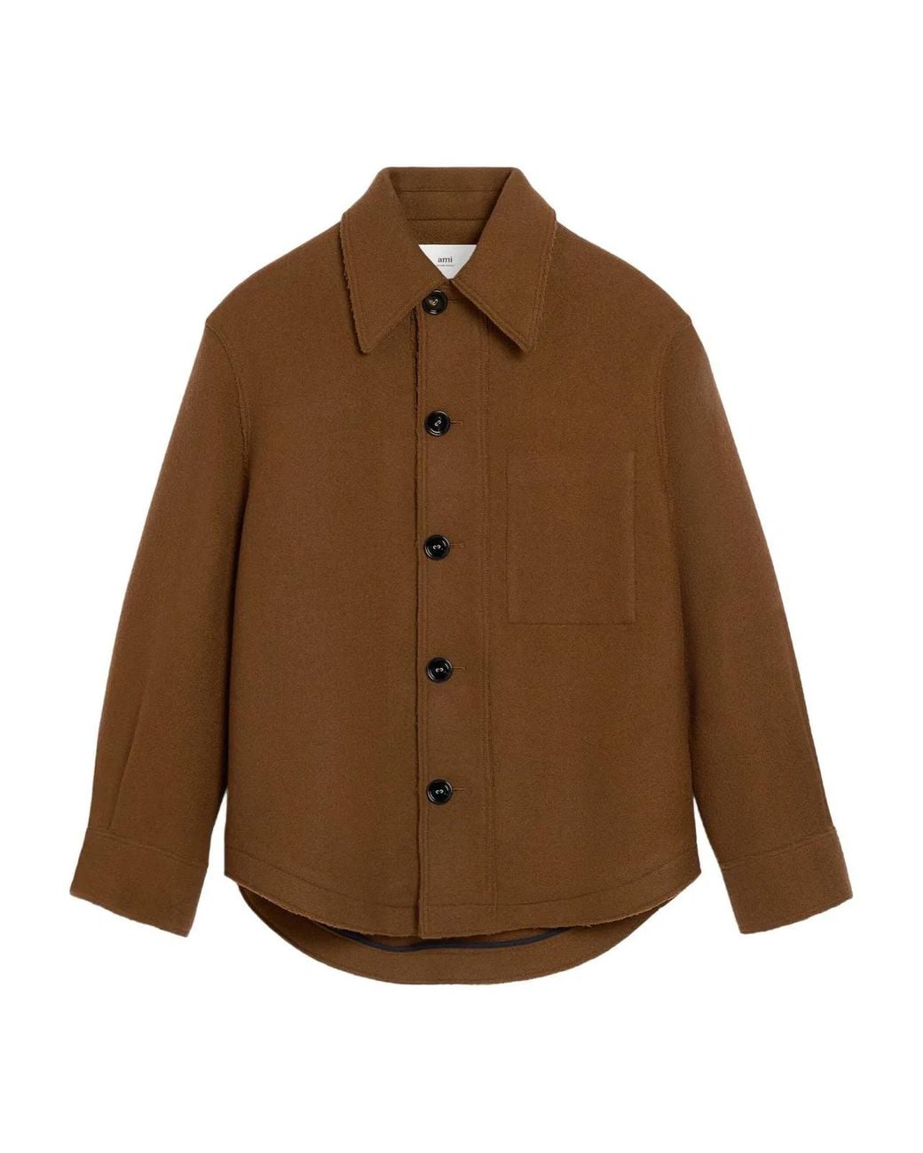 AMI Brown Point-Collar Shirt Jacket