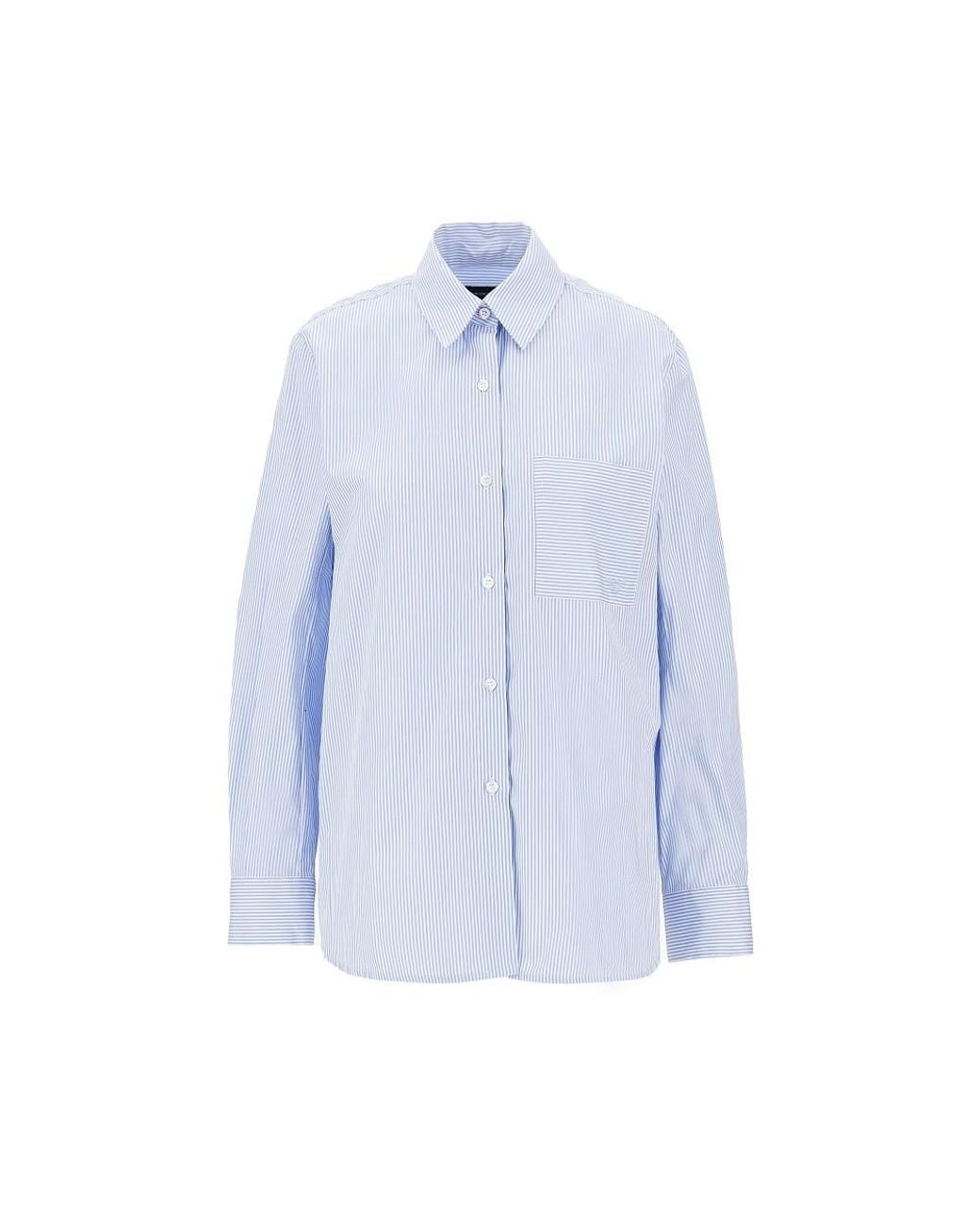 Emporio Armani Blue Striped Poplin Shirt