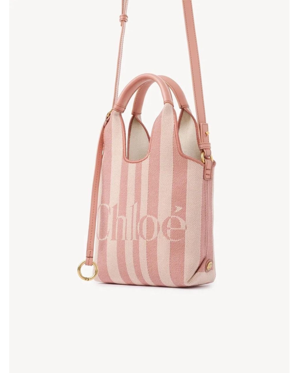 Chloé Natural Mini Stripy Tote Bag
