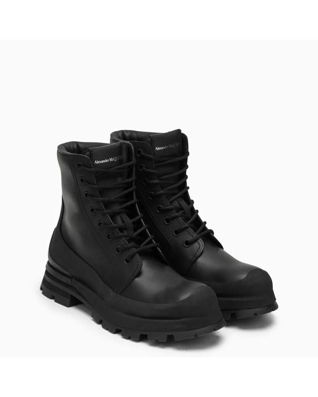 McQueen Black Wander Ankle Boots for men